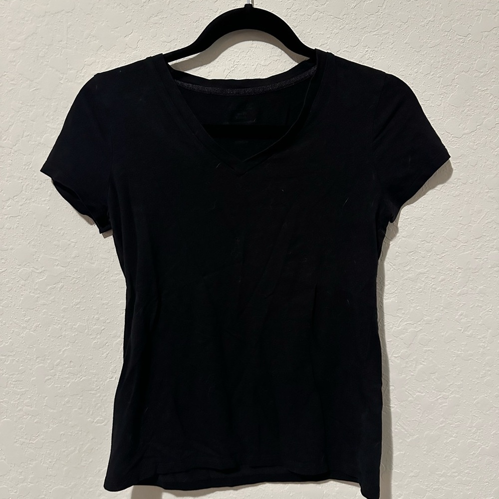 Classic Black Women's V-Neck Top